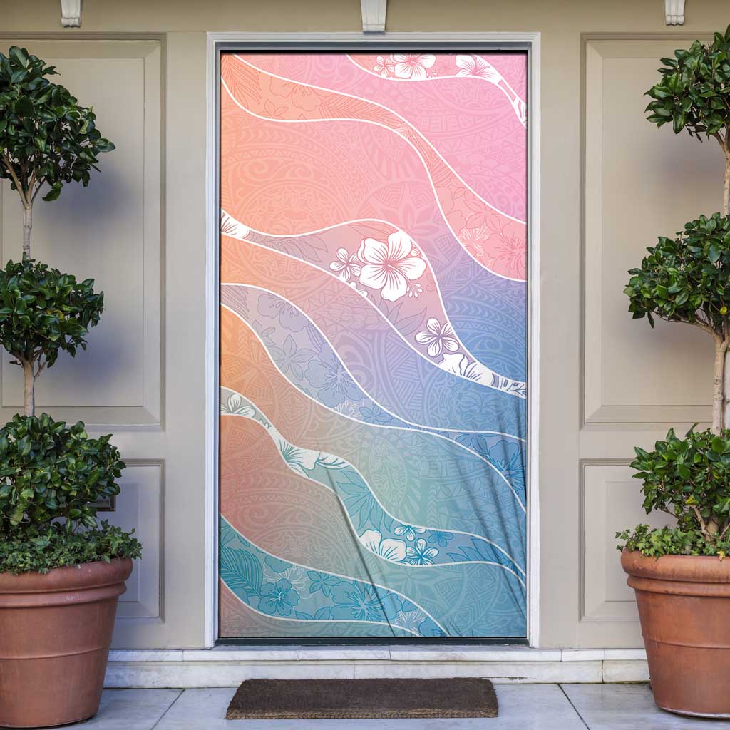 Aloha Hawaii Floral Tapa Door Cover Patchwork Pastel Candy LT7 Pastel - Polynesian Pride