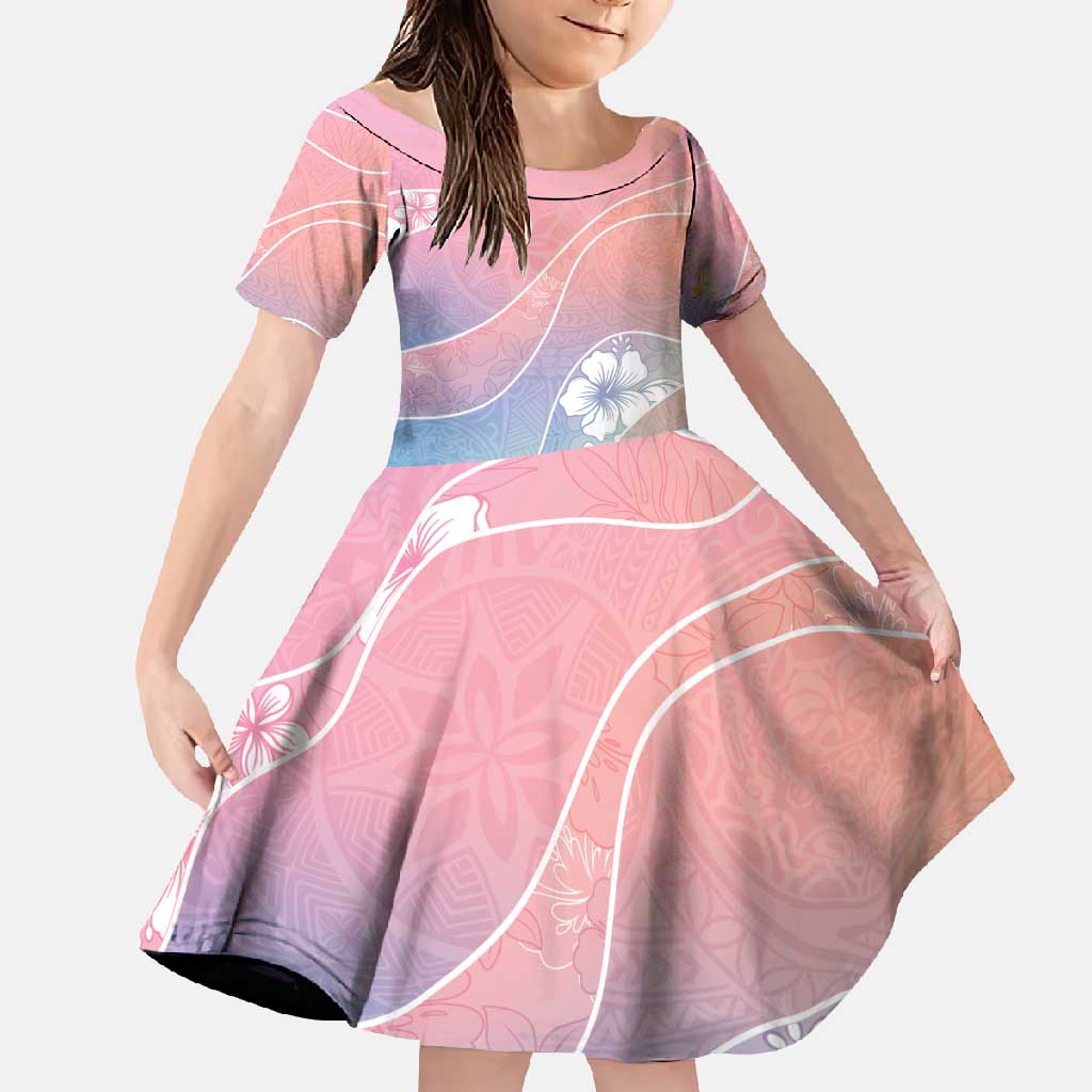 Aloha Hawaii Floral Tapa Family Matching Tank Maxi Dress and Hawaiian Shirt Patchwork Pastel Candy - Polynesian Pride