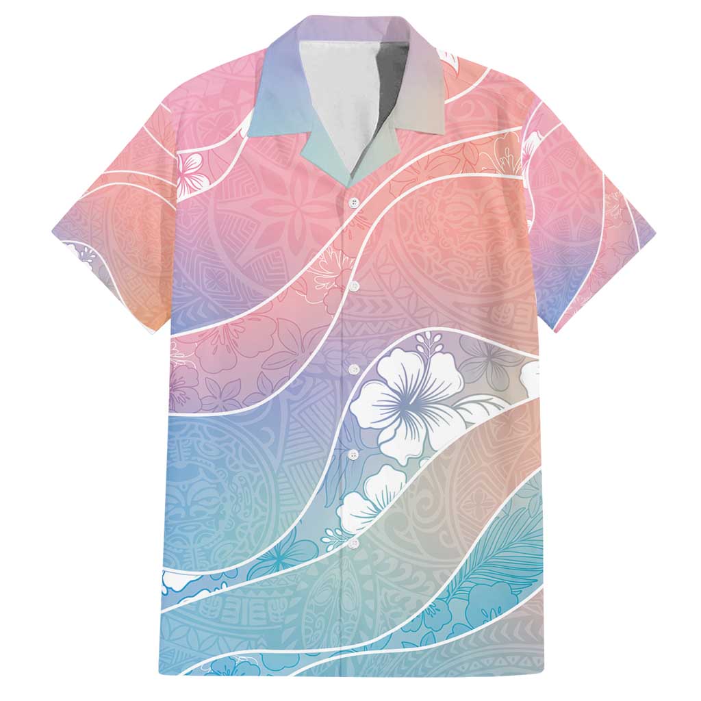 Aloha Hawaii Floral Tapa Family Matching Tank Maxi Dress and Hawaiian Shirt Patchwork Pastel Candy - Polynesian Pride