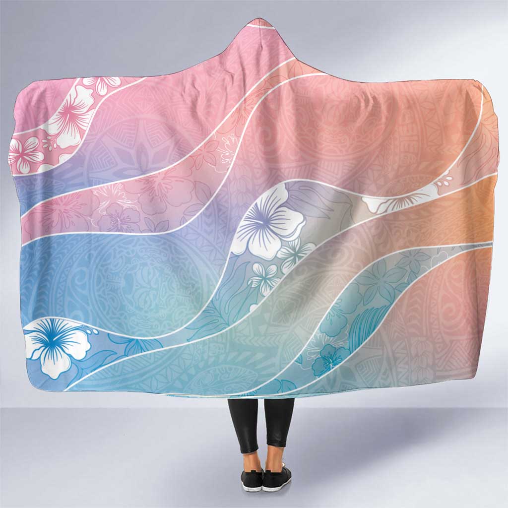 Aloha Hawaii Floral Tapa Hooded Blanket Patchwork Pastel Candy LT7 One Size Pastel - Polynesian Pride