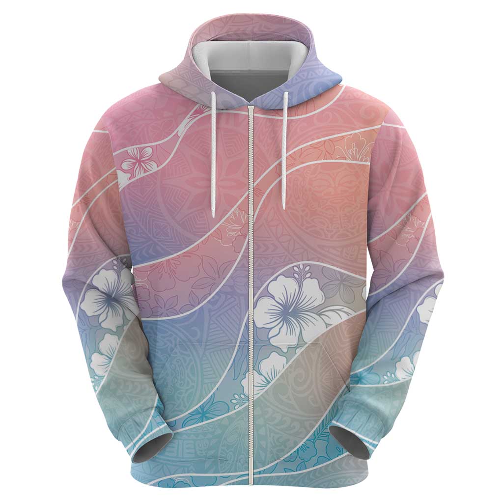 Aloha Hawaii Floral Tapa Hoodie Patchwork Pastel Candy - Polynesian Pride