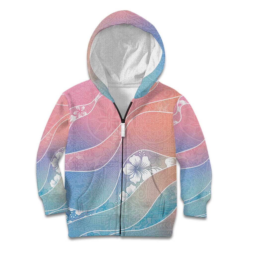 Aloha Hawaii Floral Tapa Kid Hoodie Patchwork Pastel Candy - Polynesian Pride