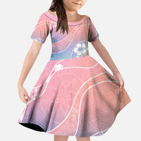 Aloha Hawaii Floral Tapa Kid Short Sleeve Dress Patchwork Pastel Candy LT7 KID Pastel - Polynesian Pride