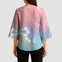 Aloha Hawaii Floral Tapa Kimono Sleeve Blouse - Patchwork Pastel Candy LT7 - Polynesian Pride