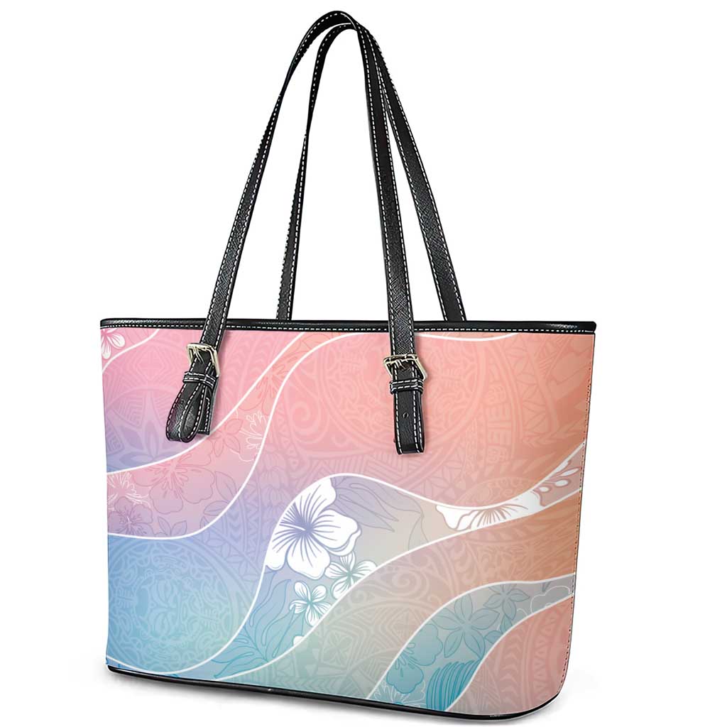 Aloha Hawaii Floral Tapa Leather Tote Bag Patchwork Pastel Candy - Polynesian Pride