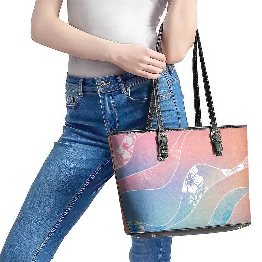 Aloha Hawaii Floral Tapa Leather Tote Bag Patchwork Pastel Candy - Polynesian Pride