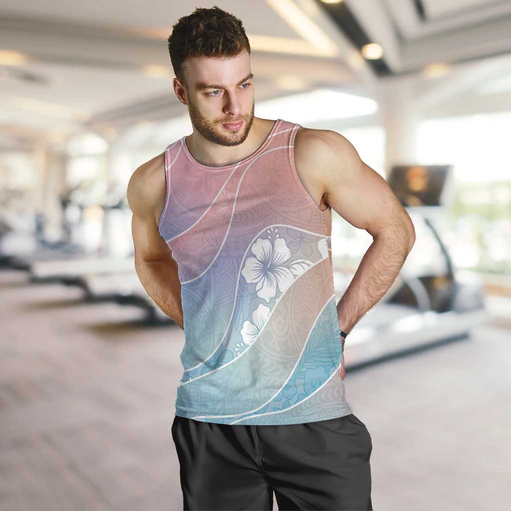 Aloha Hawaii Floral Tapa Men Tank Top Patchwork Pastel Candy LT7 Pastel - Polynesian Pride