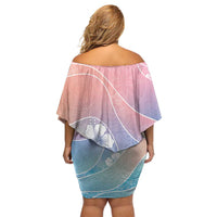 Aloha Hawaii Floral Tapa Off Shoulder Short Dress Patchwork Pastel Candy LT7 - Polynesian Pride