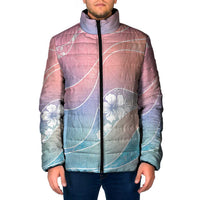 Aloha Hawaii Floral Tapa Padded Jacket Patchwork Pastel Candy LT7 Men Pastel - Polynesian Pride