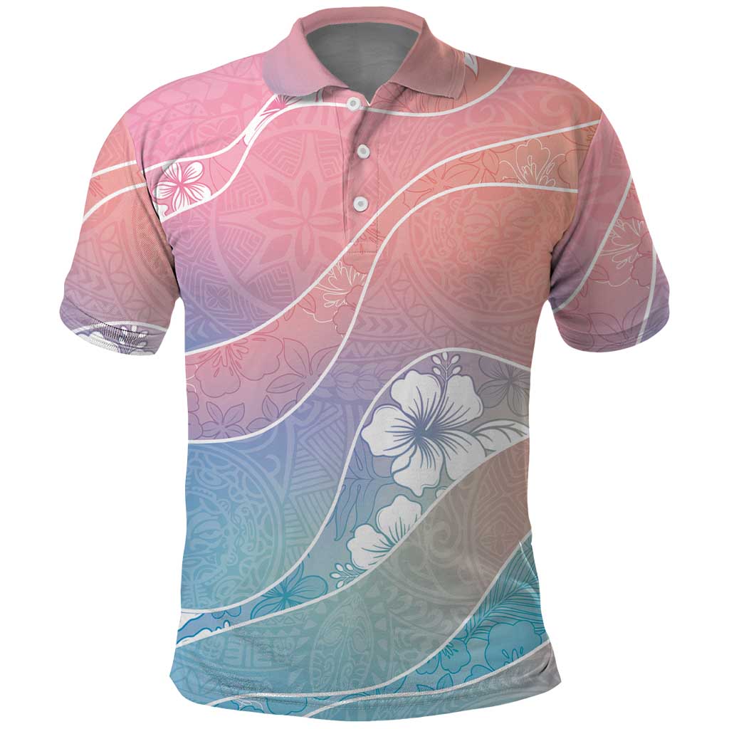 Aloha Hawaii Floral Tapa Polo Shirt Patchwork Pastel Candy - Polynesian Pride