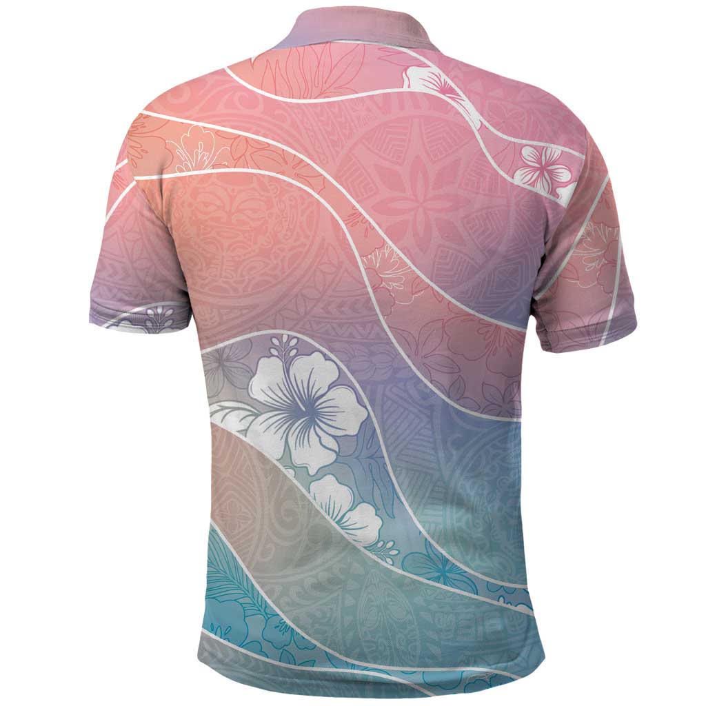 Aloha Hawaii Floral Tapa Polo Shirt Patchwork Pastel Candy - Polynesian Pride