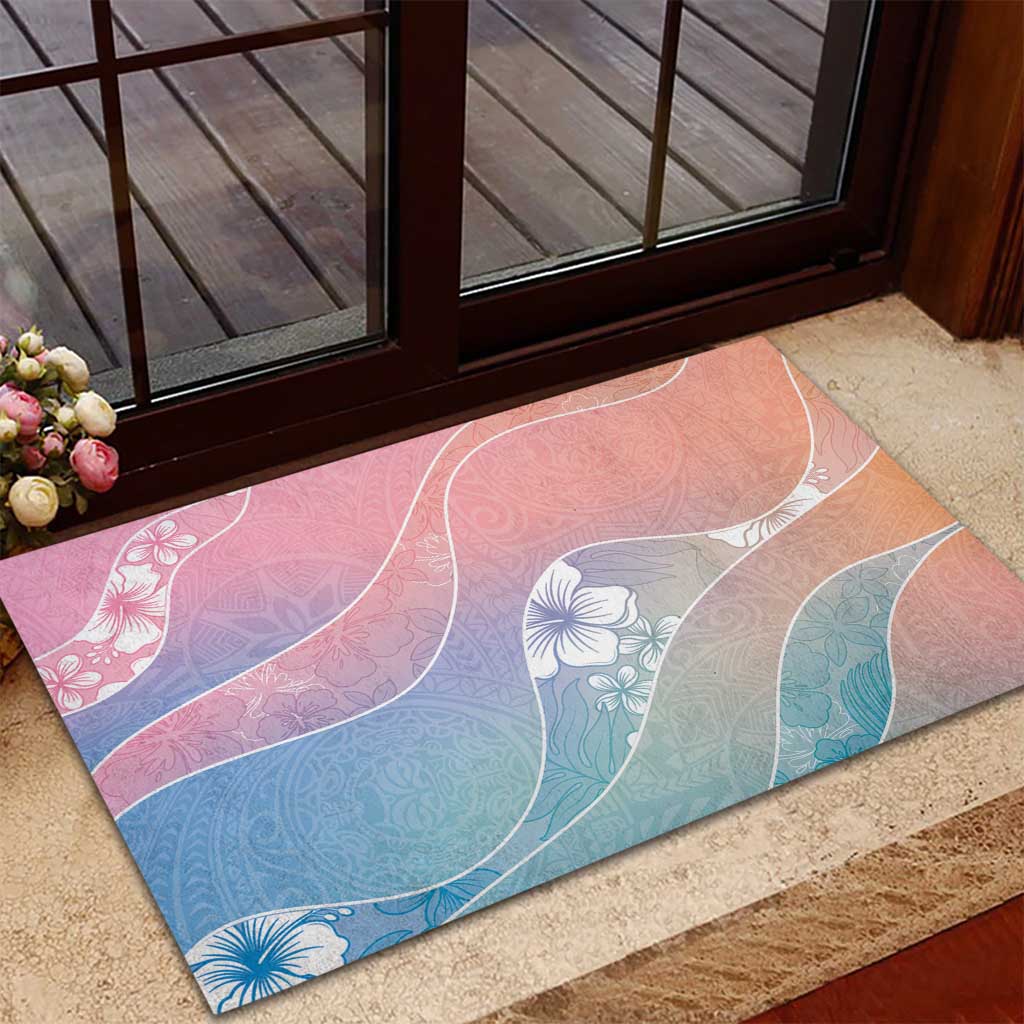 Aloha Hawaii Floral Tapa Rubber Doormat Patchwork Pastel Candy LT7 - Polynesian Pride