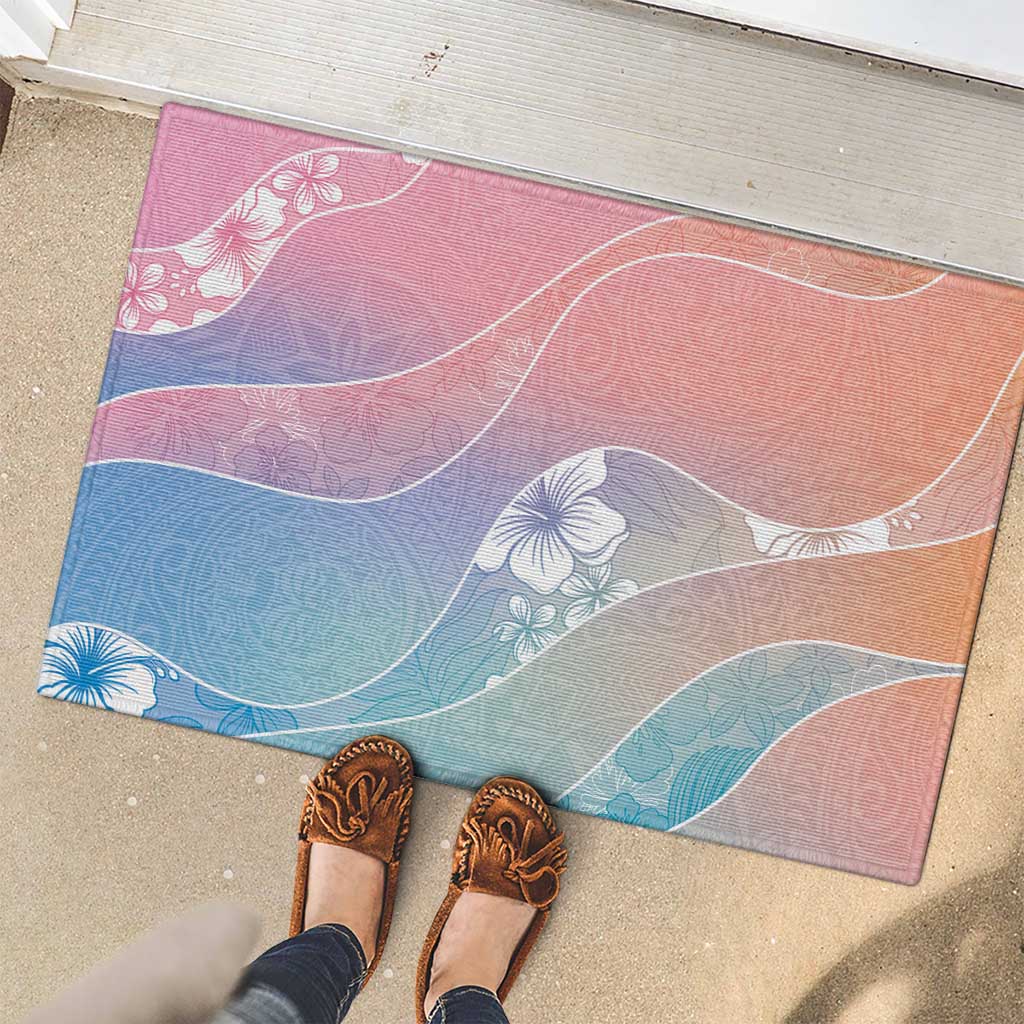 Aloha Hawaii Floral Tapa Rubber Doormat Patchwork Pastel Candy LT7 - Polynesian Pride
