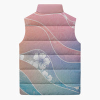 Aloha Hawaii Floral Tapa Sleeveless Puffer Jacket Patchwork Pastel Candy LT7 - Polynesian Pride