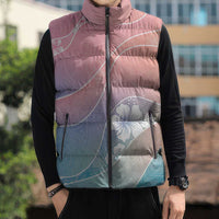 Aloha Hawaii Floral Tapa Sleeveless Puffer Jacket Patchwork Pastel Candy LT7 - Polynesian Pride