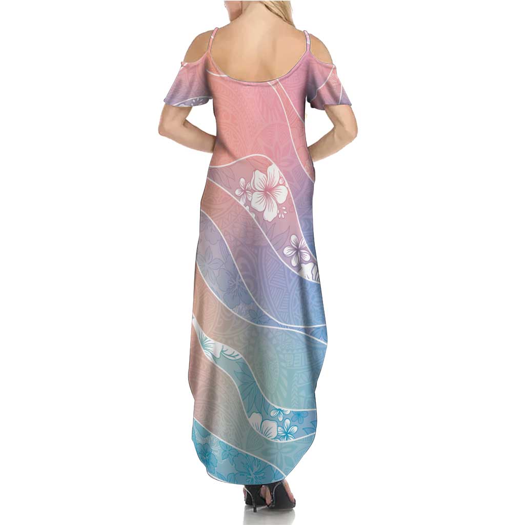Aloha Hawaii Floral Tapa Summer Maxi Dress Patchwork Pastel Candy - Polynesian Pride
