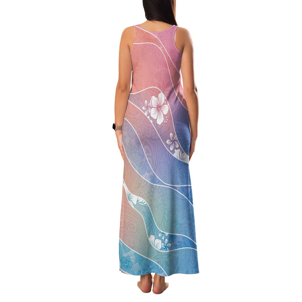 Aloha Hawaii Floral Tapa Tank Maxi Dress Patchwork Pastel Candy LT7 - Polynesian Pride