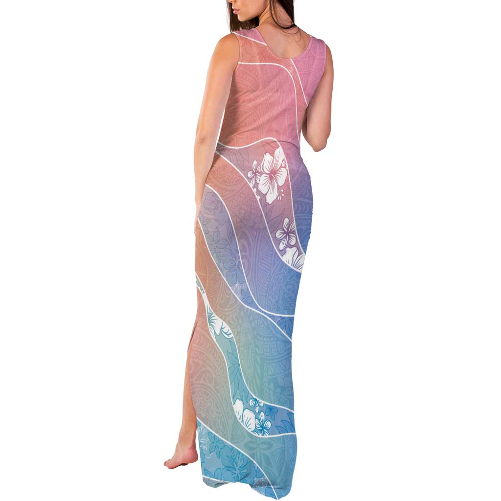 Aloha Hawaii Floral Tapa Tank Maxi Dress Patchwork Pastel Candy LT7 - Polynesian Pride