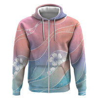 Aloha Hawaii Floral Tapa Zip Hoodie Patchwork Pastel Candy LT7 Zip Hoodie Pastel - Polynesian Pride