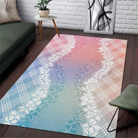 Hawaii Aloha Plumeria Lei Pastel Candy Palaka Area Rug - Polynesian Pride