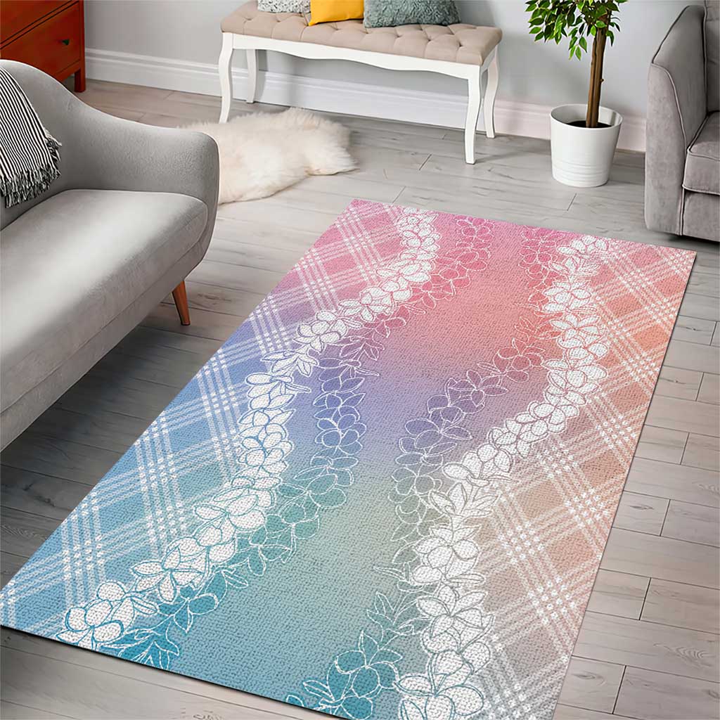 Hawaii Aloha Plumeria Lei Pastel Candy Palaka Area Rug - Polynesian Pride