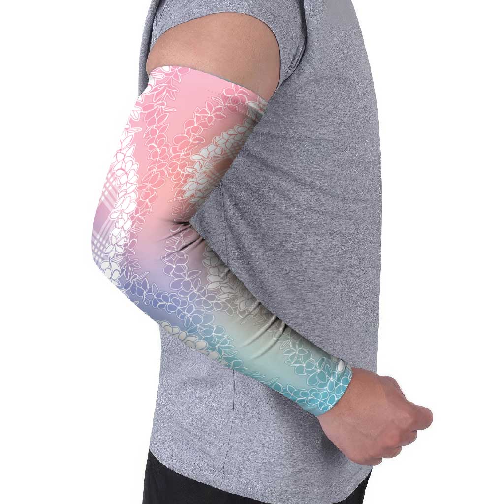 Hawaii Aloha Plumeria Lei Pastel Candy Palaka Arm Sleeves LT7 - Polynesian Pride