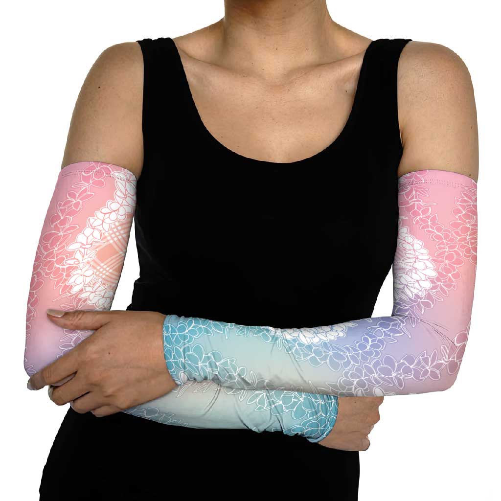 Hawaii Aloha Plumeria Lei Pastel Candy Palaka Arm Sleeves LT7 - Polynesian Pride