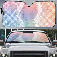 Hawaii Aloha Plumeria Lei Pastel Candy Palaka Auto Sun Shade - Polynesian Pride