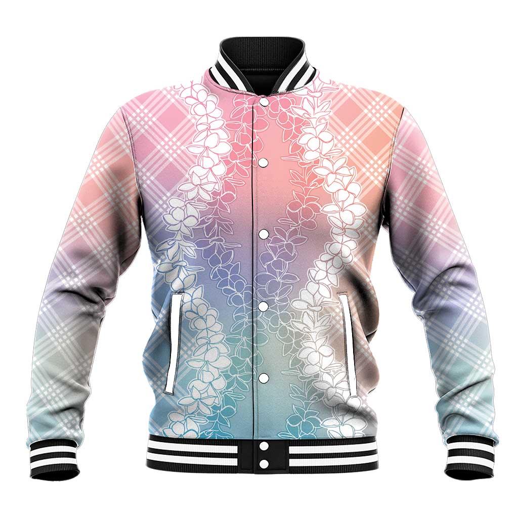 Hawaii Aloha Plumeria Lei Pastel Candy Palaka Baseball Jacket LT7 Unisex Pastel - Polynesian Pride