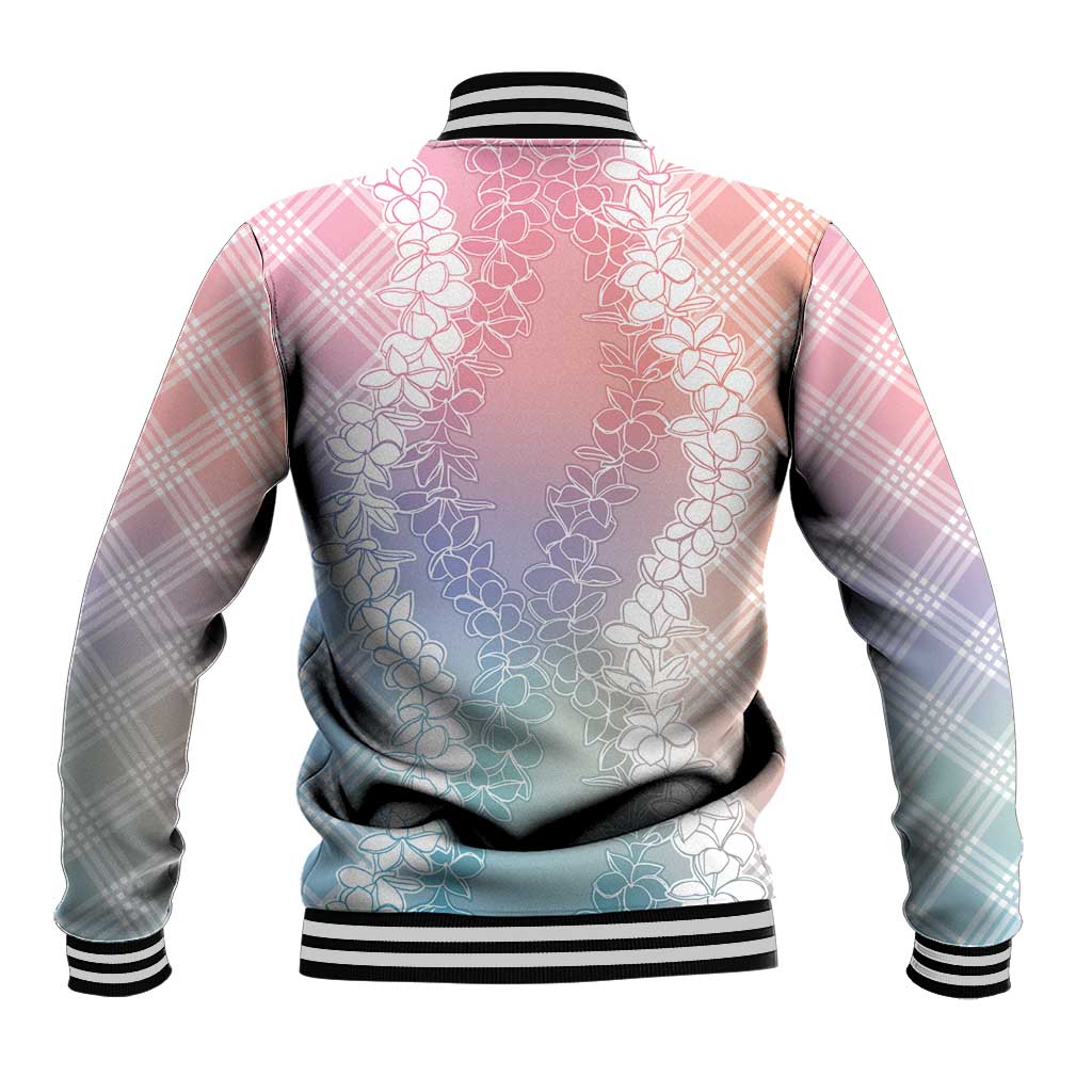Hawaii Aloha Plumeria Lei Pastel Candy Palaka Baseball Jacket LT7 - Polynesian Pride