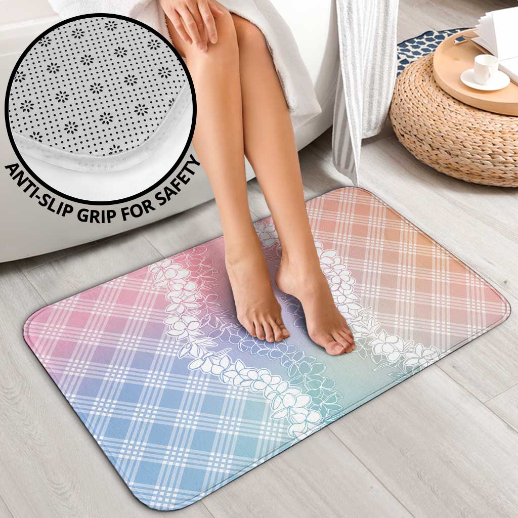 Hawaii Aloha Plumeria Lei Pastel Candy Palaka Bathroom Set - Polynesian Pride