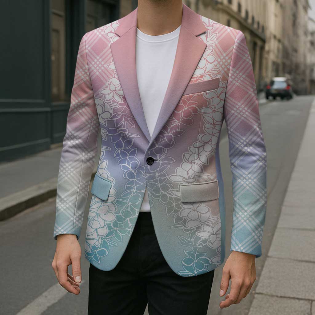 Hawaii Aloha Plumeria Lei Pastel Candy Palaka Blazer - Polynesian Pride