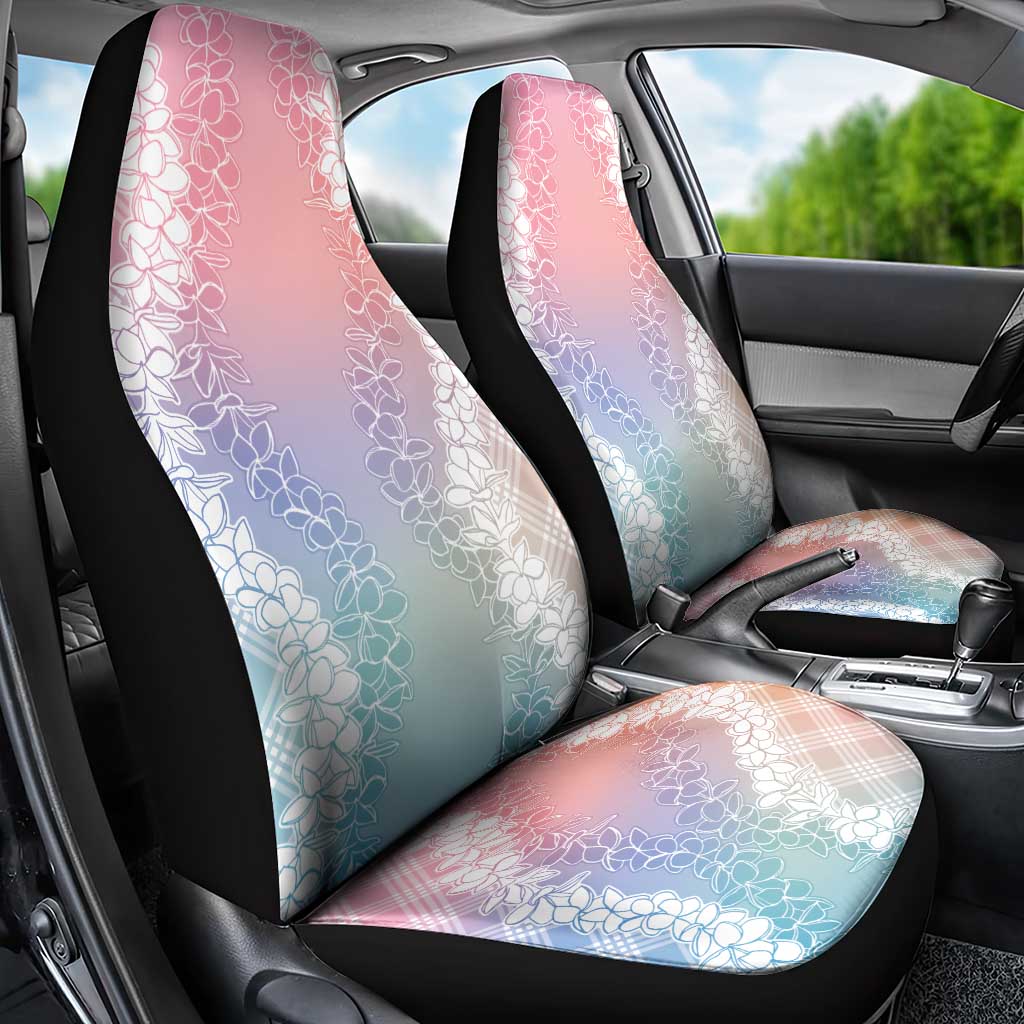 Hawaii Aloha Plumeria Lei Pastel Candy Palaka Car Seat Cover - Polynesian Pride