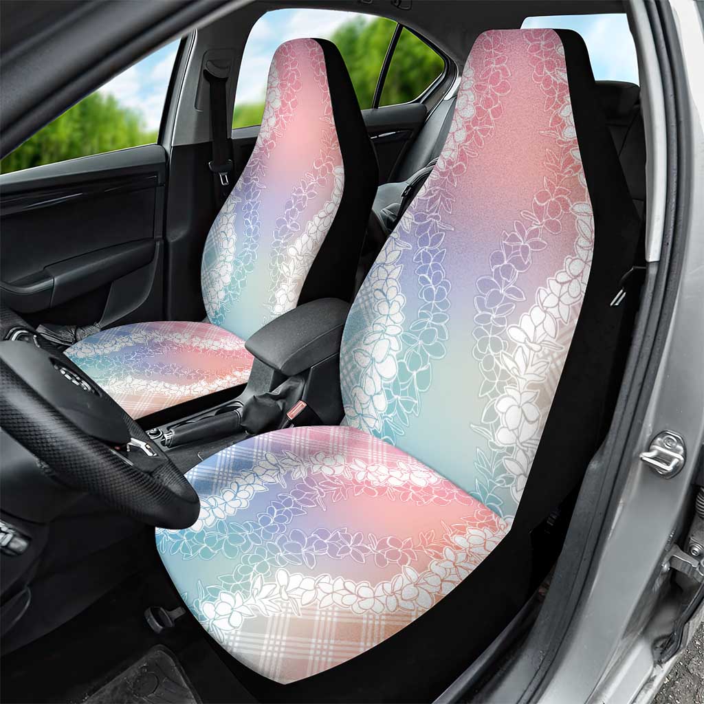 Hawaii Aloha Plumeria Lei Pastel Candy Palaka Car Seat Cover - Polynesian Pride