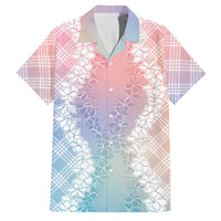 Hawaii Aloha Plumeria Lei Pastel Candy Palaka Family Matching Mermaid Dress and Hawaiian Shirt - Polynesian Pride