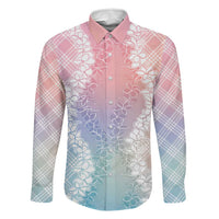 Hawaii Aloha Plumeria Lei Pastel Candy Palaka Family Matching Mermaid Dress and Hawaiian Shirt - Polynesian Pride