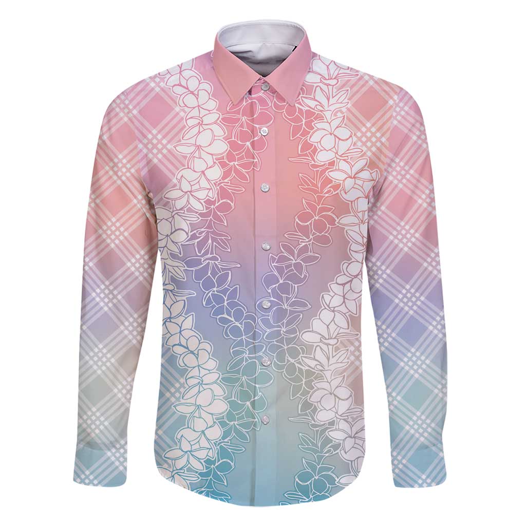 Hawaii Aloha Plumeria Lei Pastel Candy Palaka Family Matching Off Shoulder Short Dress and Hawaiian Shirt - Polynesian Pride