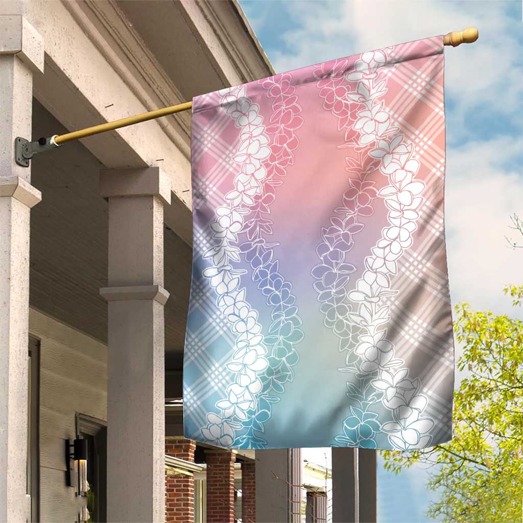 Hawaii Aloha Plumeria Lei Pastel Candy Palaka Garden Flag - Polynesian Pride