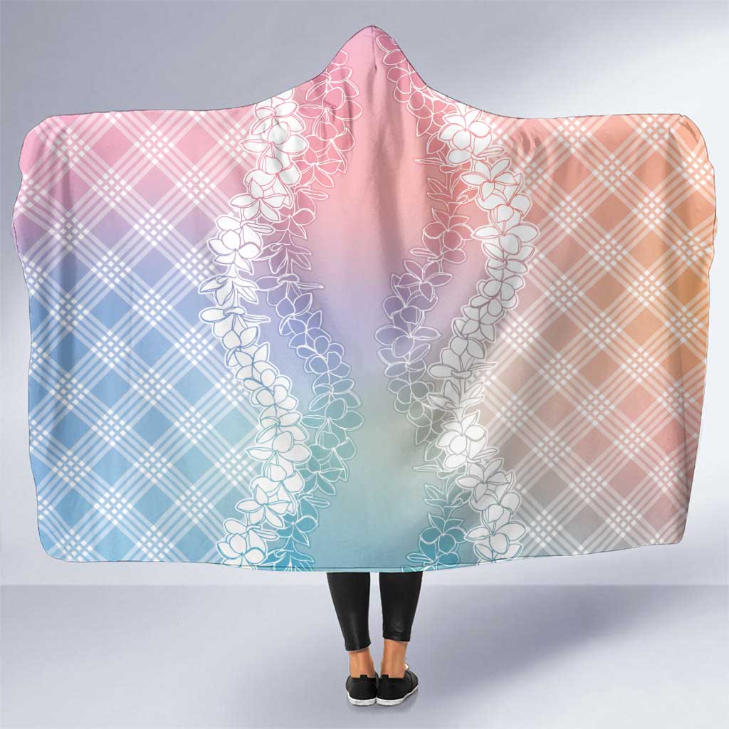 Hawaii Aloha Plumeria Lei Pastel Candy Palaka Hooded Blanket LT7 One Size Pastel - Polynesian Pride