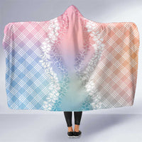Hawaii Aloha Plumeria Lei Pastel Candy Palaka Hooded Blanket LT7 One Size Pastel - Polynesian Pride