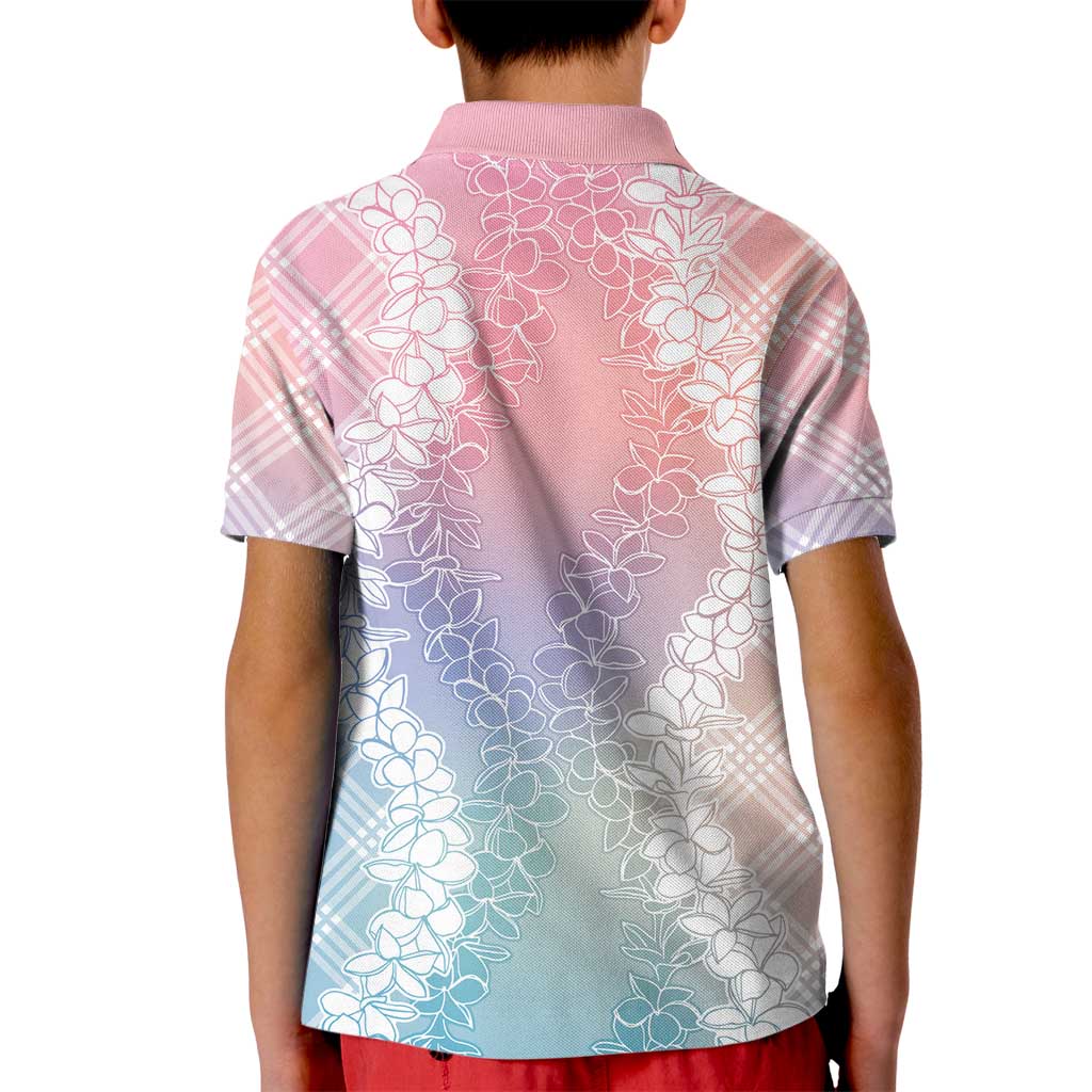 Hawaii Aloha Plumeria Lei Pastel Candy Palaka Kid Polo Shirt - Polynesian Pride