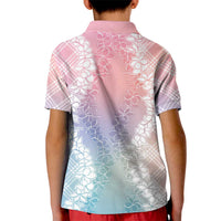 Hawaii Aloha Plumeria Lei Pastel Candy Palaka Kid Polo Shirt - Polynesian Pride