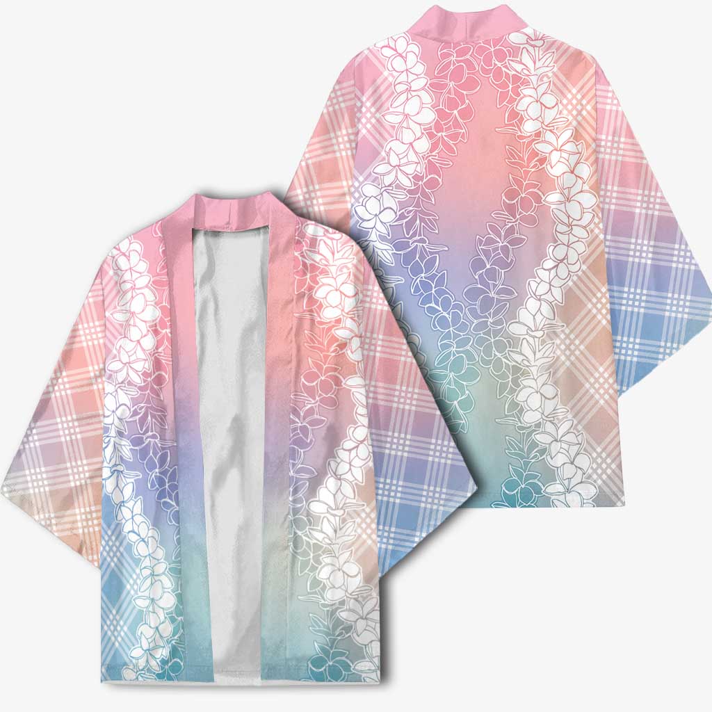 Hawaii Aloha Plumeria Lei Pastel Candy Palaka Kimono LT7 - Polynesian Pride