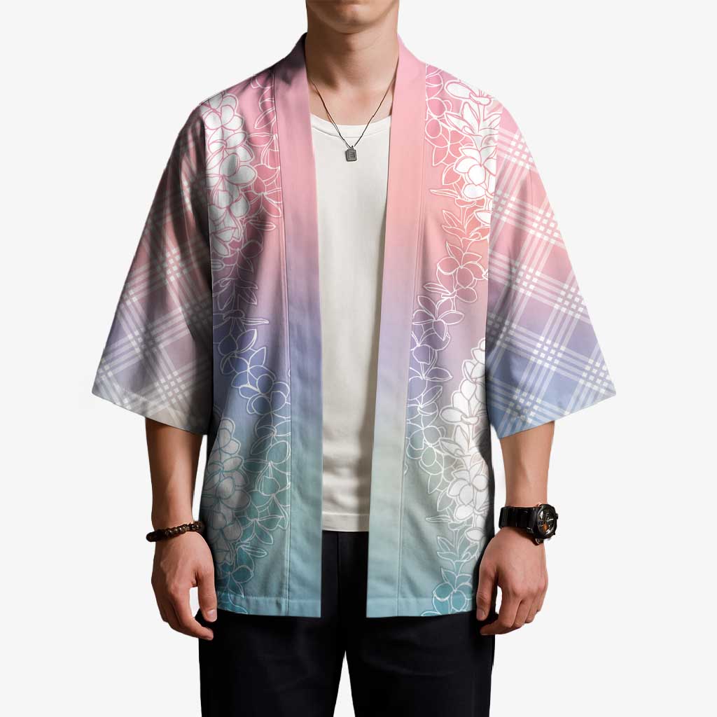 Hawaii Aloha Plumeria Lei Pastel Candy Palaka Kimono LT7 - Polynesian Pride