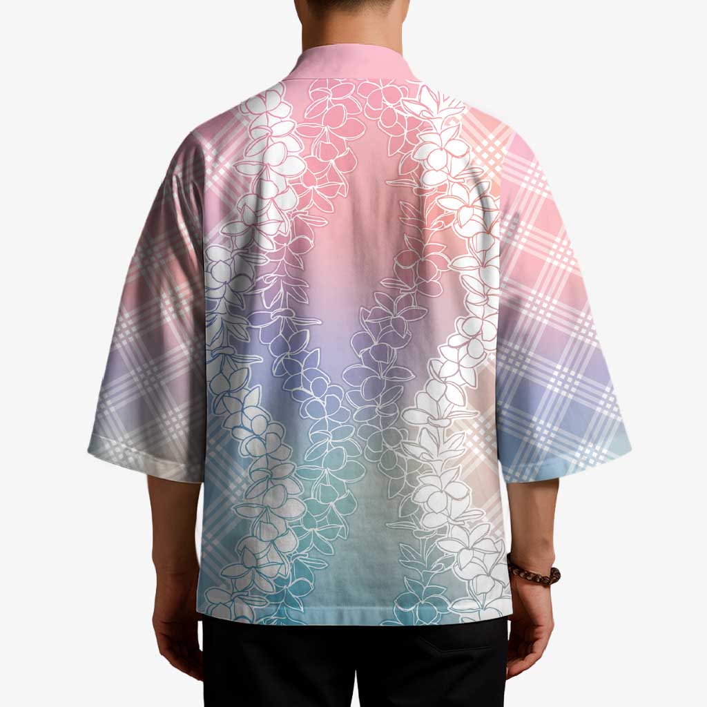 Hawaii Aloha Plumeria Lei Pastel Candy Palaka Kimono LT7 - Polynesian Pride