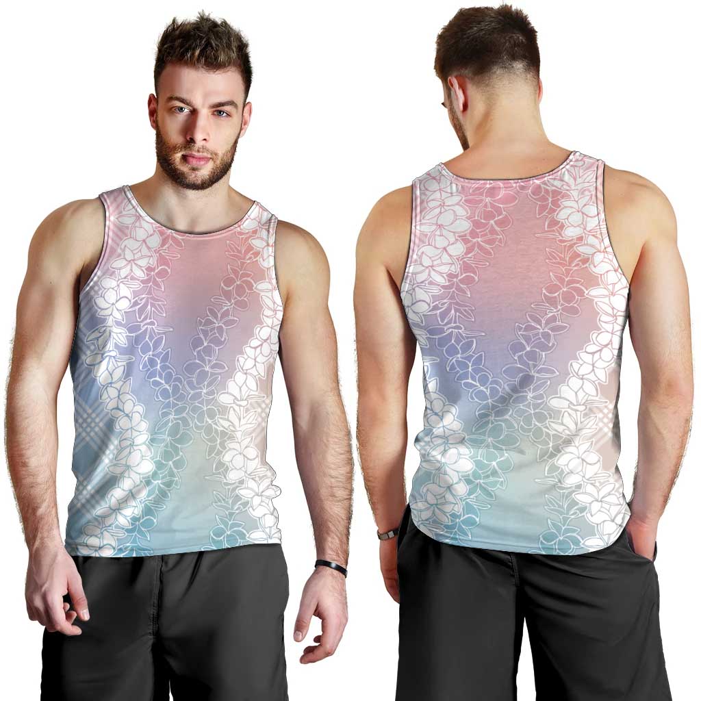 Hawaii Aloha Plumeria Lei Pastel Candy Palaka Men Tank Top LT7 - Polynesian Pride