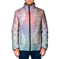 Hawaii Aloha Plumeria Lei Pastel Candy Palaka Padded Jacket LT7 Men Pastel - Polynesian Pride