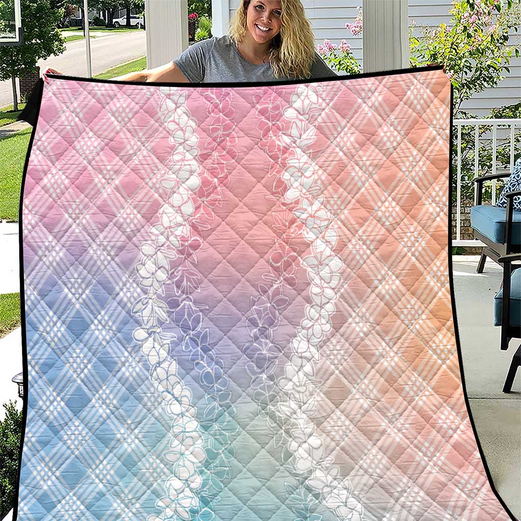 Hawaii Aloha Plumeria Lei Pastel Candy Palaka Quilt - Polynesian Pride