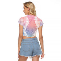 Hawaii Aloha Plumeria Lei Pastel Candy Palaka Raglan Cropped T Shirt LT7 - Polynesian Pride