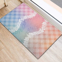 Hawaii Aloha Plumeria Lei Pastel Candy Palaka Rubber Doormat LT7 - Polynesian Pride